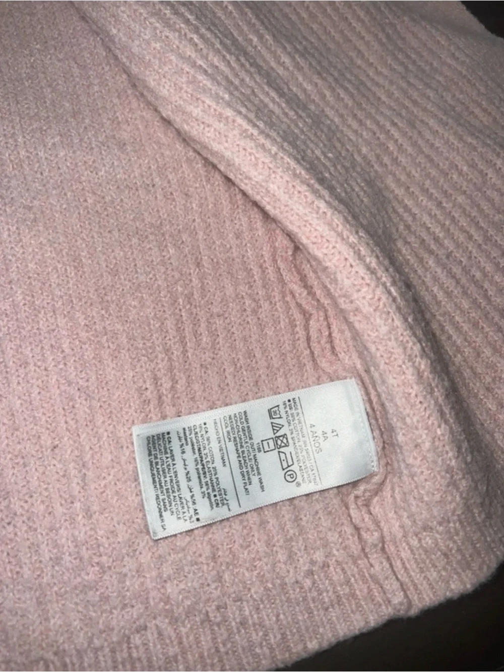Toddler Light Pink Open Cardigan Sweater